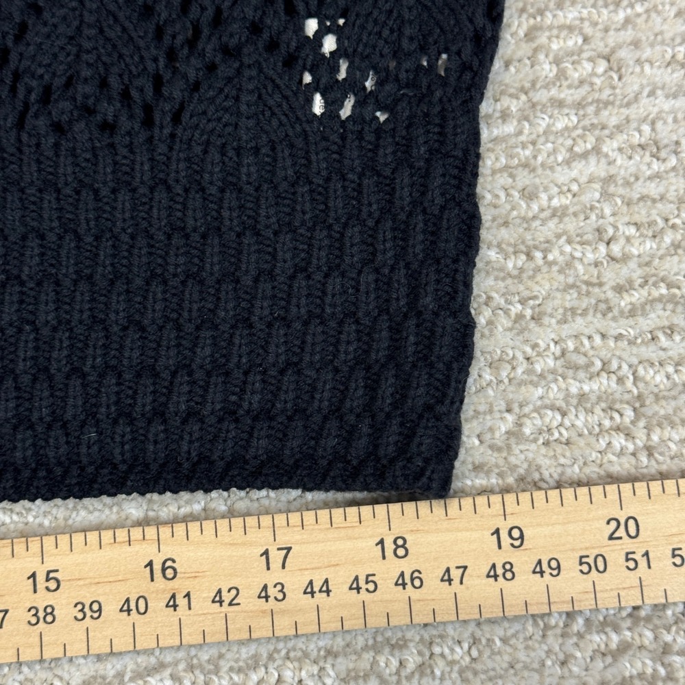 Draper James RSVP Black Crochet Short Sleeve Sweater Top XL KD3231SWR - Picture 7 of 7